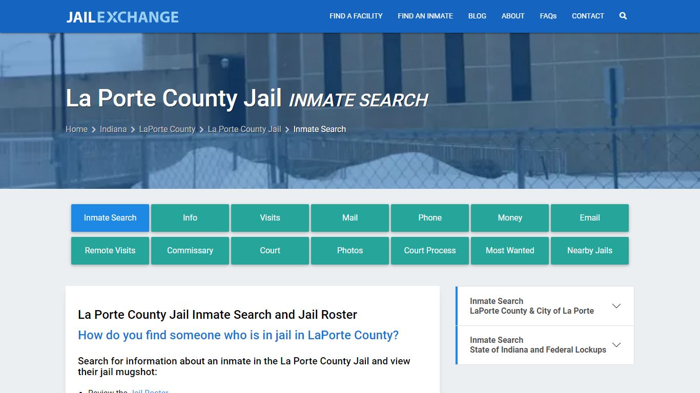 La Porte County Jail Inmate Search - Jail Exchange